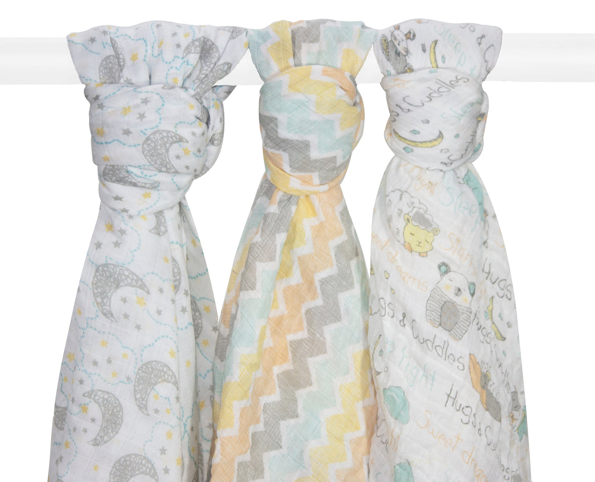 Abracadabra Swaddles (Set of 3) Sleepy Friends