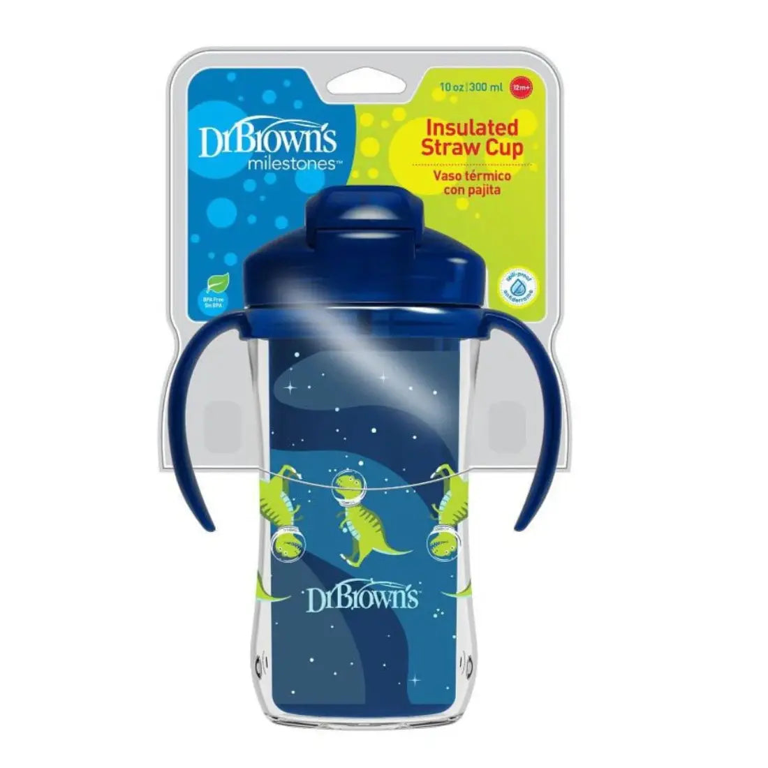 Dr. Brown's 10 oz/300 ml Insulated Straw Cup 1 Pack (Blue)