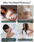 Momcozy G shaped Pregnancy Pillow-Full Body-Grey-Velvet-Removable & Washable Cover-For Maternity