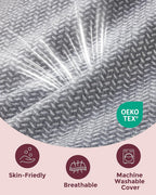 Momcozy Portable Wedge Pregnancy Pillow-with Adjustable Velcro-Grey-Removable & Washable Cover-For Maternity