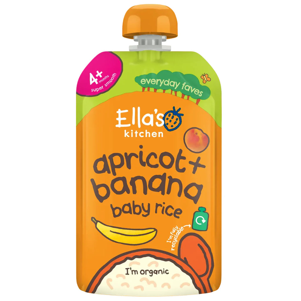 Ella's Kitchen Puree Apricot + Banana Baby Rice (120g)