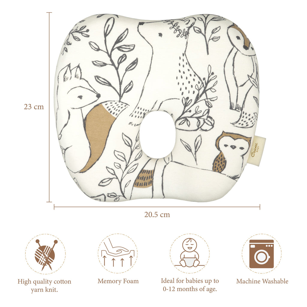 Crane Baby Memory Foam Pillow - Ezra Animal
