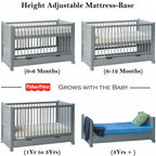 Fisher-Price Georgia Crib Cum Toddler Bed (Grey)