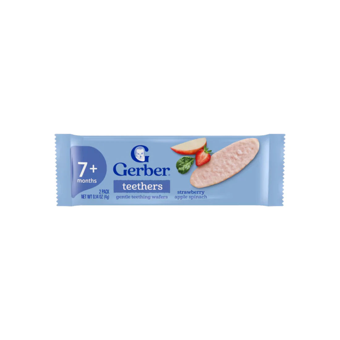 Gerber Teethers Gentle Teething Wafers Strawberry, Apple and Spinach (48g)