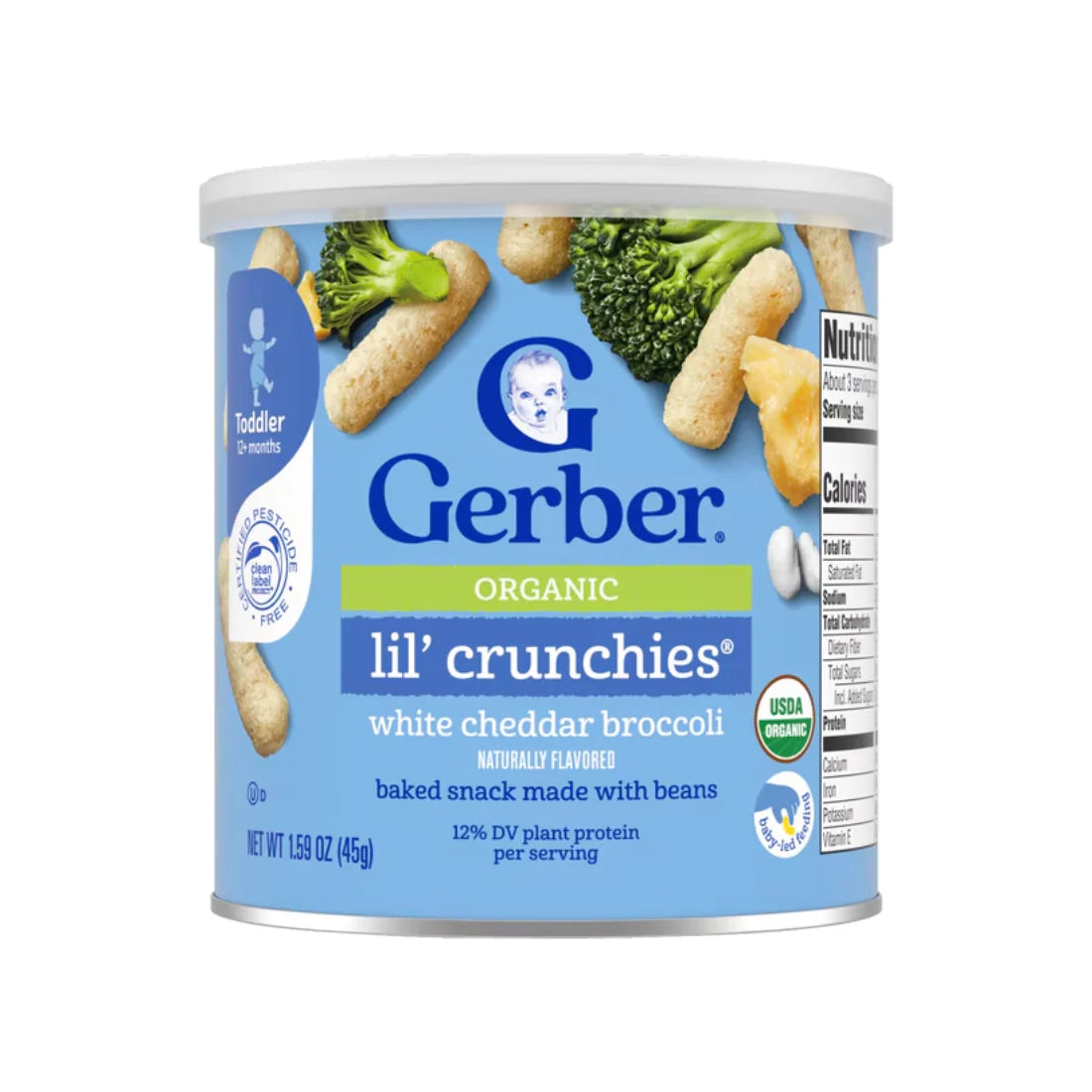 Gerber Organic Lil' Crunchies White Cheddar Broccoli (42g)