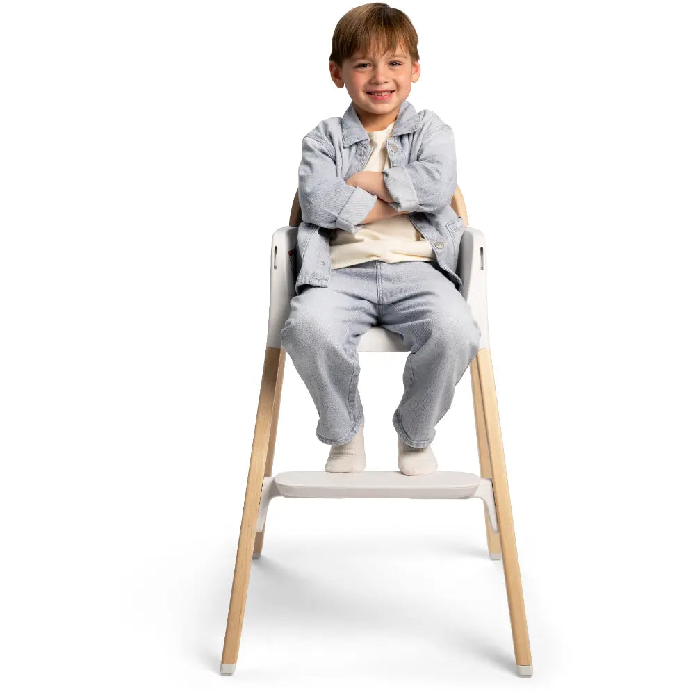 Nuna Bryn Baby High Chair with FREE Ginkgo Bryn Seat Pad – Premium Walnut & Maple Wood High Chair, Removable Seat Pad & Child Tray, Tool-Free Assembly (6M+, Up to 100 Kg)
