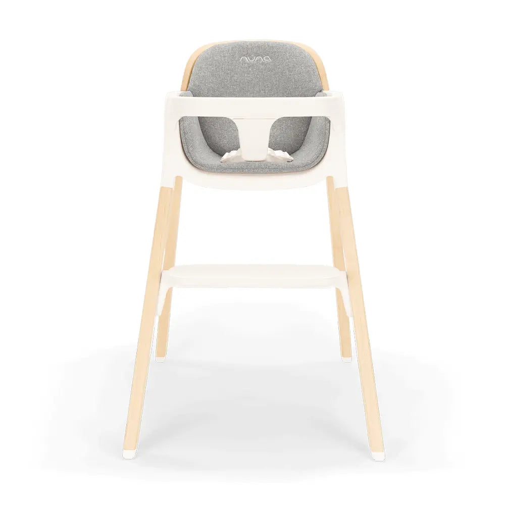 Nuna Bryn Baby High Chair with FREE Ginkgo Bryn Seat Pad – Premium Walnut & Maple Wood High Chair, Removable Seat Pad & Child Tray, Tool-Free Assembly (6M+, Up to 100 Kg)