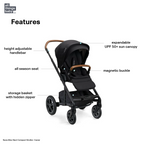 Nuna Mixx Next Reversible Seat Stroller with Flat Recline|Height Adjustable Handle Bar|All Terrain|All Wheel Suspension|One Hand Fold|Rain Cover & Post Adapt|0 to 4Y (Upto 22Kg) - Caviar