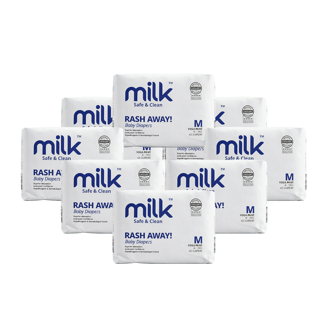 MILK Baby Diaper Yoga Pant Size 3 (M) (42 pcs) (6-11 kg)
