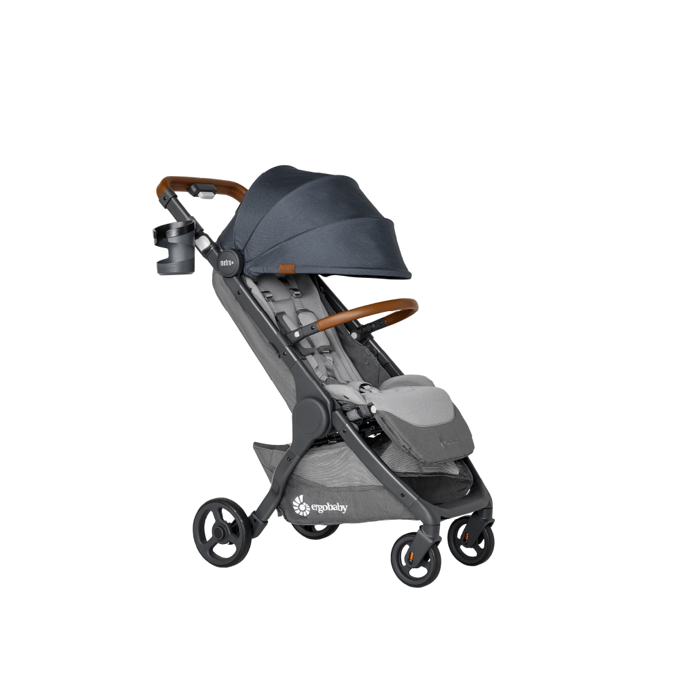 Ergobaby Metro+ Deluxe Compact Stroller - Lightweight, Travel Friendly with One Hand Fold, Near-Flat Recline, Adjustable Handlebar, Large Storage & Accessories Included, Birth to 4 Years