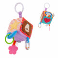 NULUV Lion Activity Cube with Teether, Mirror, Crinkle, and Rattle—Soft Sensory Toy for Babies 3+ Months.