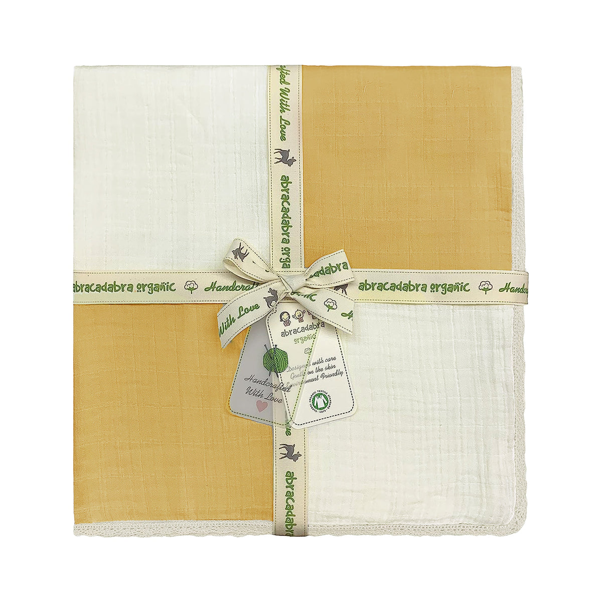 Abracadabra Organic Muslin Patchwork Blanket - Yellow