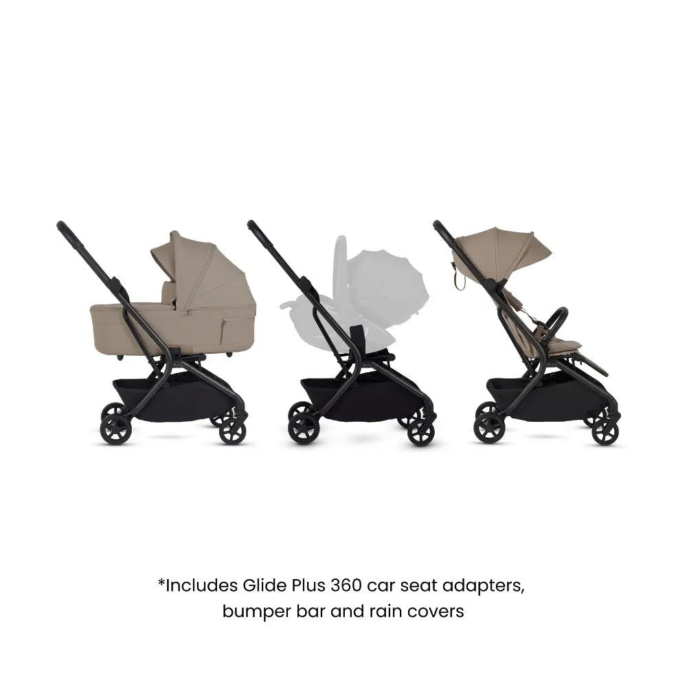 Silver Cross Nia World's Only Aircraft Cabin Approved Stroller in Both Seat & Carrycot Mode|Flat Recline|One Hand Fold|Lightweight & Travel Friendly|Self Standing|0 to 4Y|Upto 22 Kg - Champagne