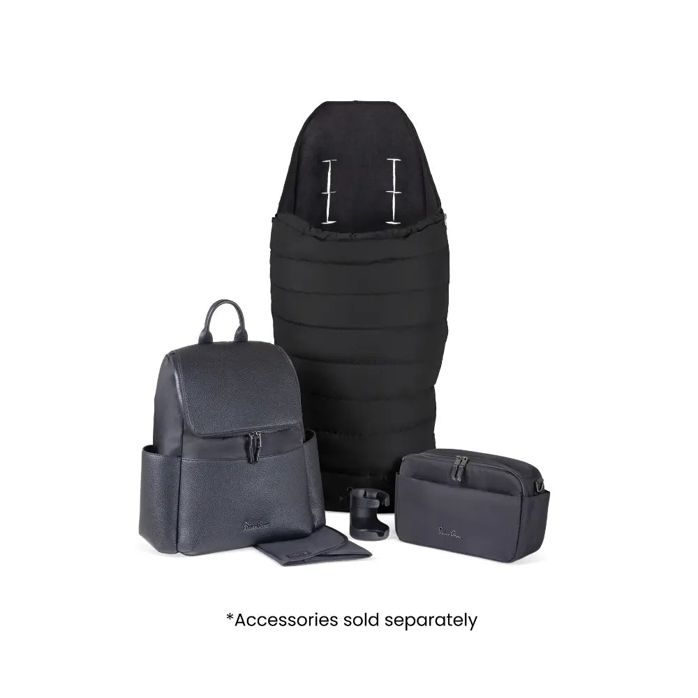 Silver Cross Nia World's Only Aircraft Cabin Approved Stroller in Both Seat & Carrycot Mode|Flat Recline|One Hand Fold|Lightweight & Travel Friendly|Self Standing|0 to 4Y|Upto 22 Kg - Onyx
