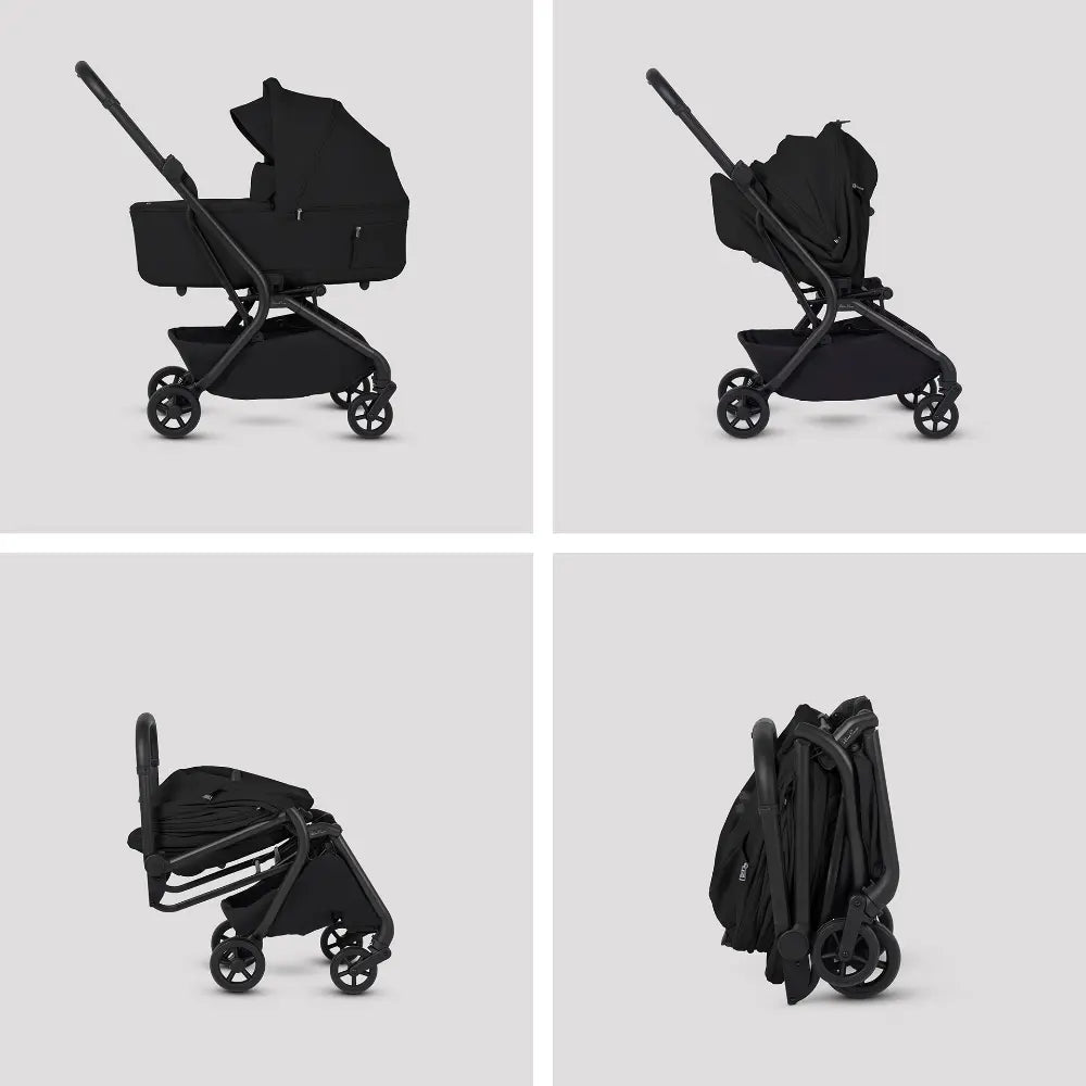 Silver Cross Nia World's Only Aircraft Cabin Approved Stroller in Both Seat & Carrycot Mode|Flat Recline|One Hand Fold|Lightweight & Travel Friendly|Self Standing|0 to 4Y|Upto 22 Kg - Onyx