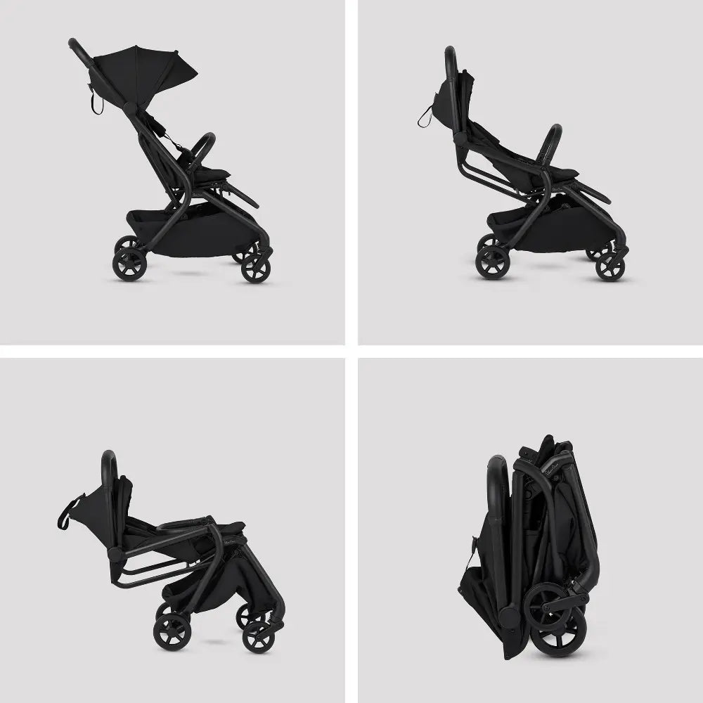 Silver Cross Nia World's Only Aircraft Cabin Approved Stroller in Both Seat & Carrycot Mode|Flat Recline|One Hand Fold|Lightweight & Travel Friendly|Self Standing|0 to 4Y|Upto 22 Kg - Onyx