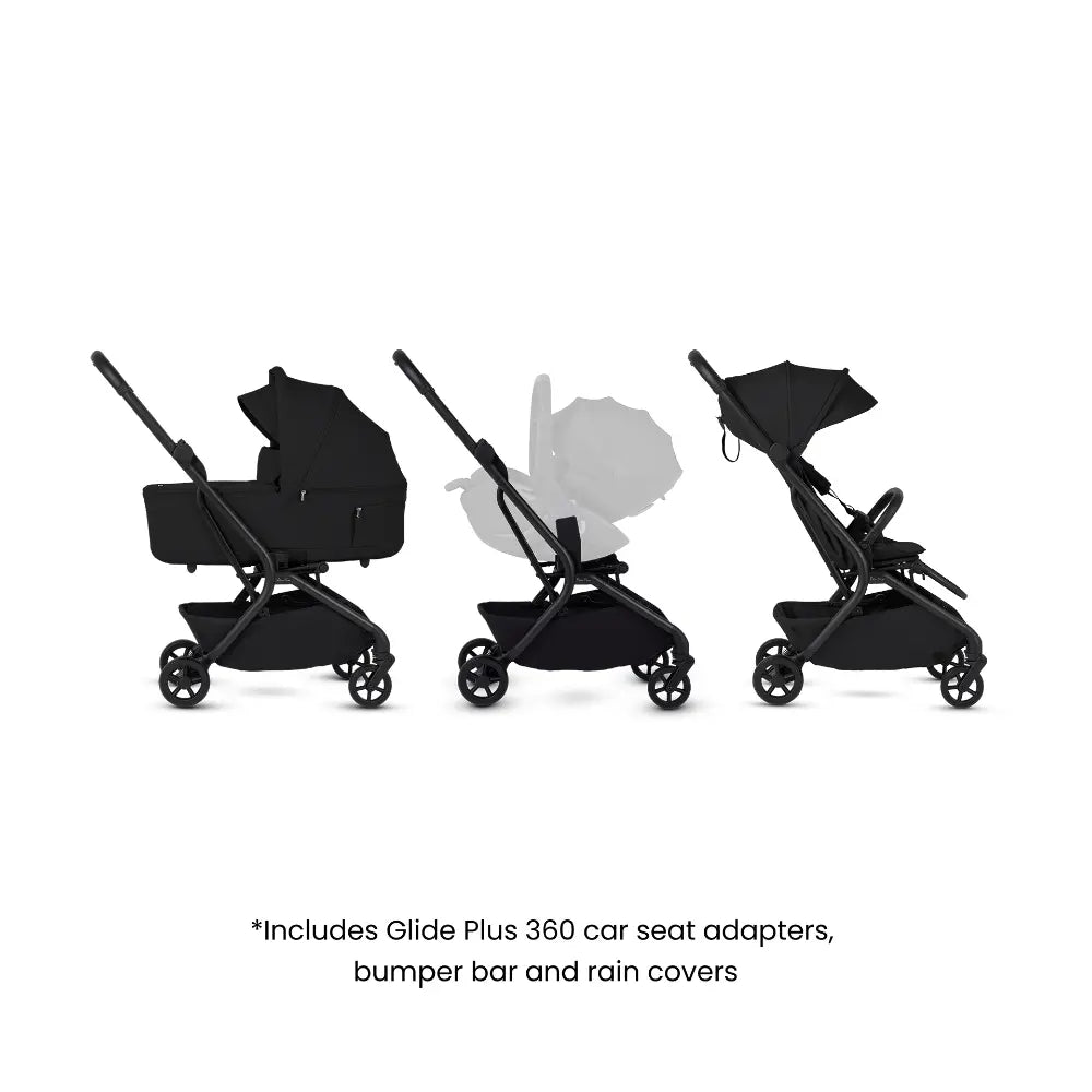 Silver Cross Nia World's Only Aircraft Cabin Approved Stroller in Both Seat & Carrycot Mode|Flat Recline|One Hand Fold|Lightweight & Travel Friendly|Self Standing|0 to 4Y|Upto 22 Kg - Onyx