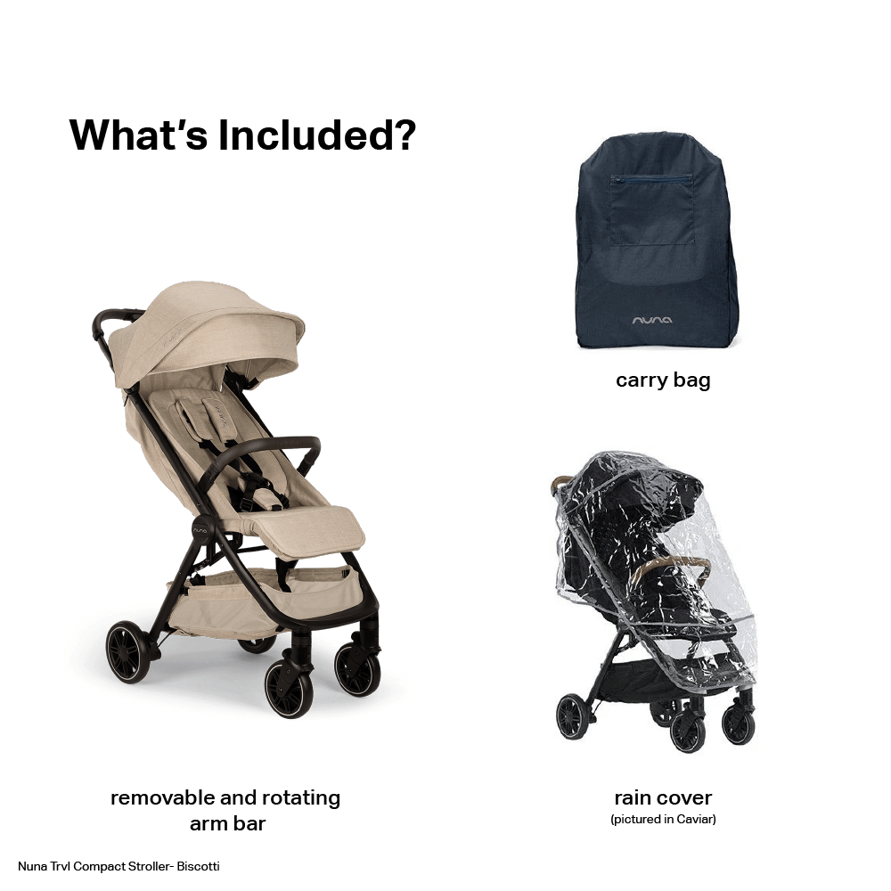 Nuna Trvl Cabin Friendly Stroller|Lightweight|Compact|One-Hand Self-Collapsing Fold|All Wheel Suspension|0 to 4Y (Upto 22Kg) - Biscotti