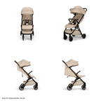 Nuna Trvl Cabin Friendly Stroller|Lightweight|Compact|One-Hand Self-Collapsing Fold|All Wheel Suspension|0 to 4Y (Upto 22Kg) - Biscotti