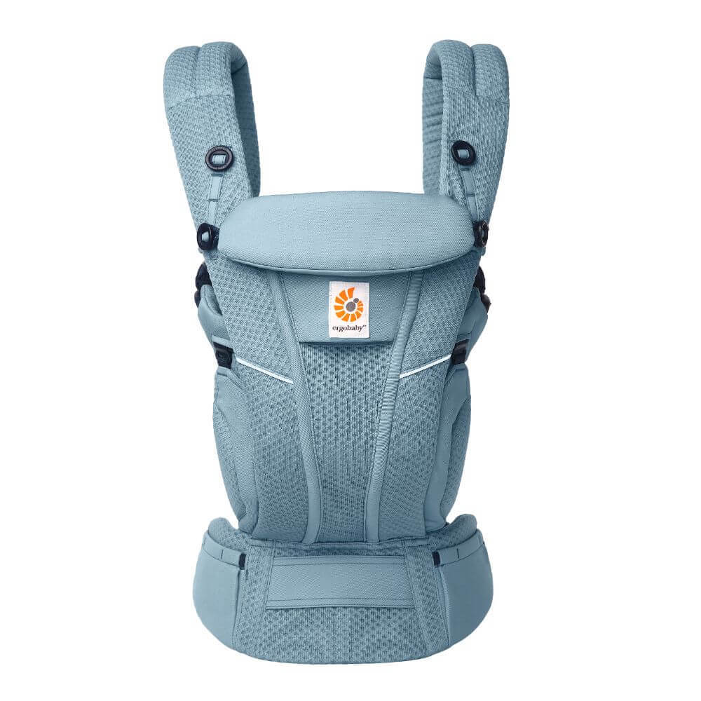 Ergobaby Omni Breeze Baby Carrier - Lightweight Newborn to Toddler Carrier with Breathable Soft Mesh, Enhanced Lumbar Support,  Adjustable Waistbelt & Cross Straps, Privacy Hood, 4 Carry Positions, 3-20Kgs, Birth - 4 Years, Slate Blue