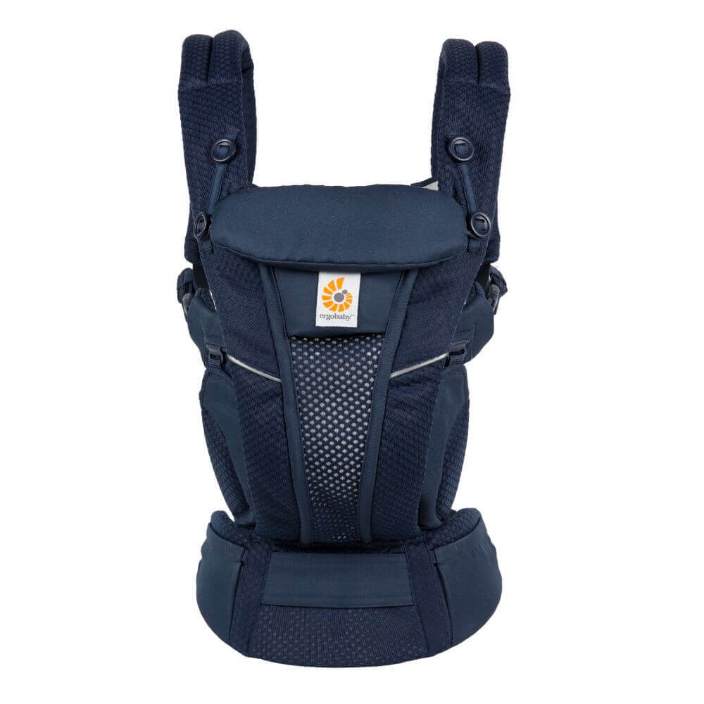 Ergobaby Omni Breeze Baby Carrier - Lightweight Newborn to Toddler Carrier with Breathable Soft Mesh, Enhanced Lumbar Support,  Adjustable Waistbelt & Cross Straps, Privacy Hood, 4 Carry Positions, 3-20Kgs, Birth - 4 Years, Midnight Blue