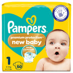 Pampers Premium Protection New Baby Size 1 (50 pcs) (2-5kg)  (UK)