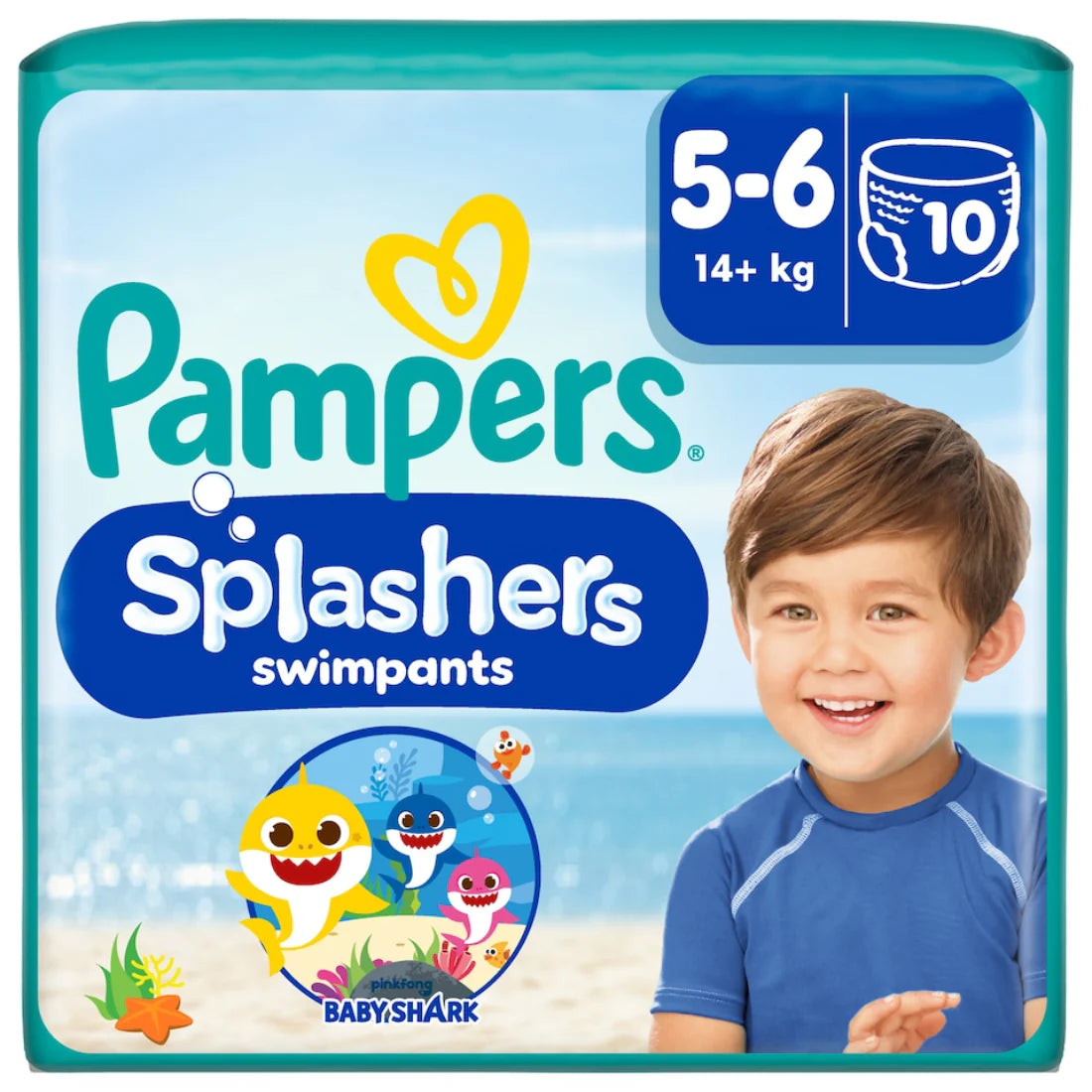 Pampers Splashers Swimming Pants Baby Shark Size 5-6 (10 pcs) (14+KG)  (UK)