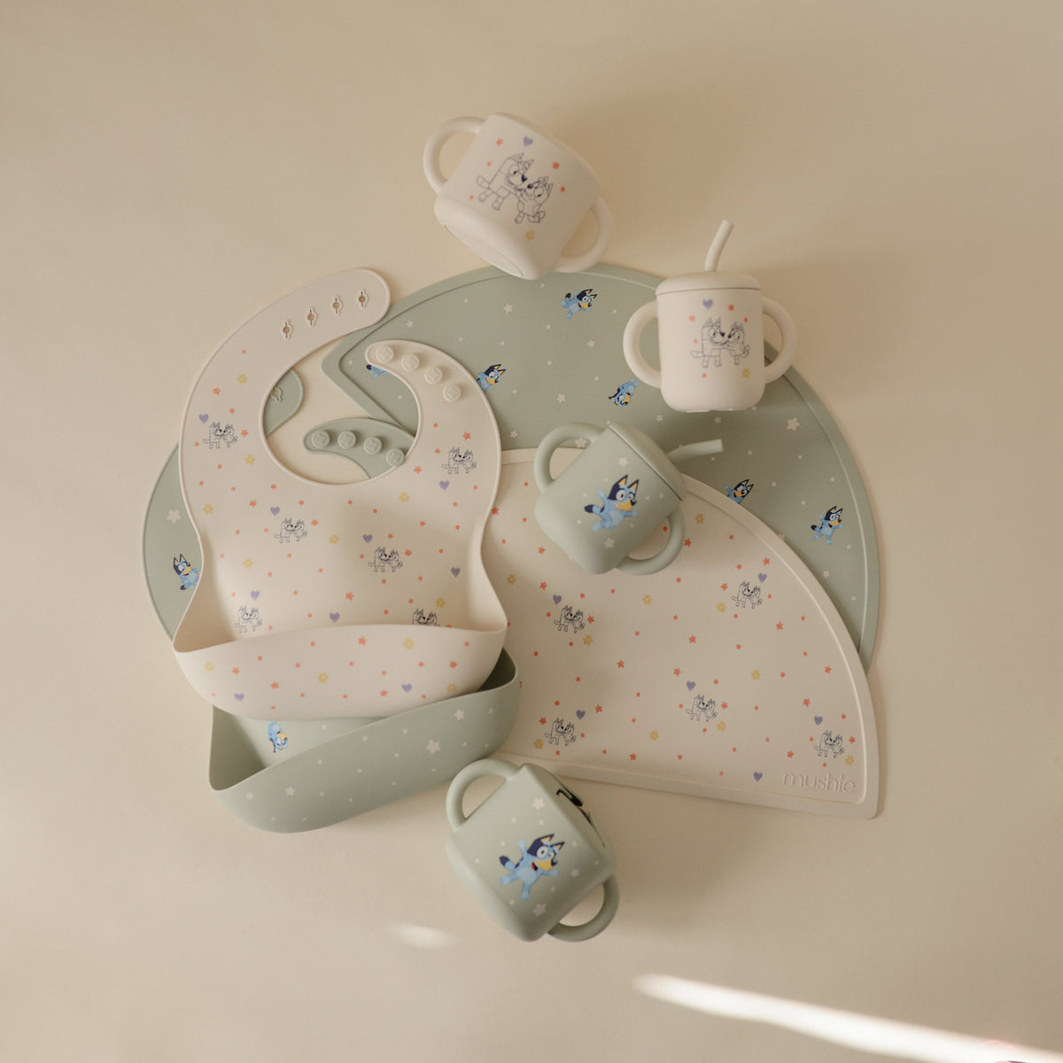 Bluey x Mushie Silicone Baby Bib