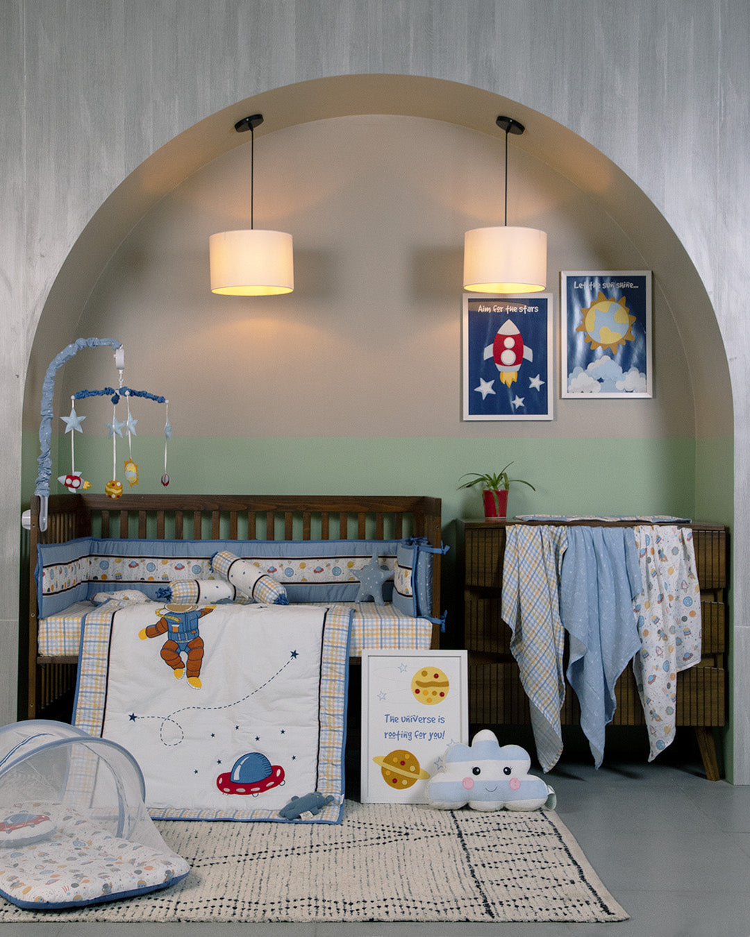 Abracadabra  6 Piece Baby Cot Bedding Set - Rocketman