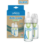 Dr. Brown’s Anti-Colic Options+ Narrow Glass Baby Bottle, 4oz/120ML, 2-Pack