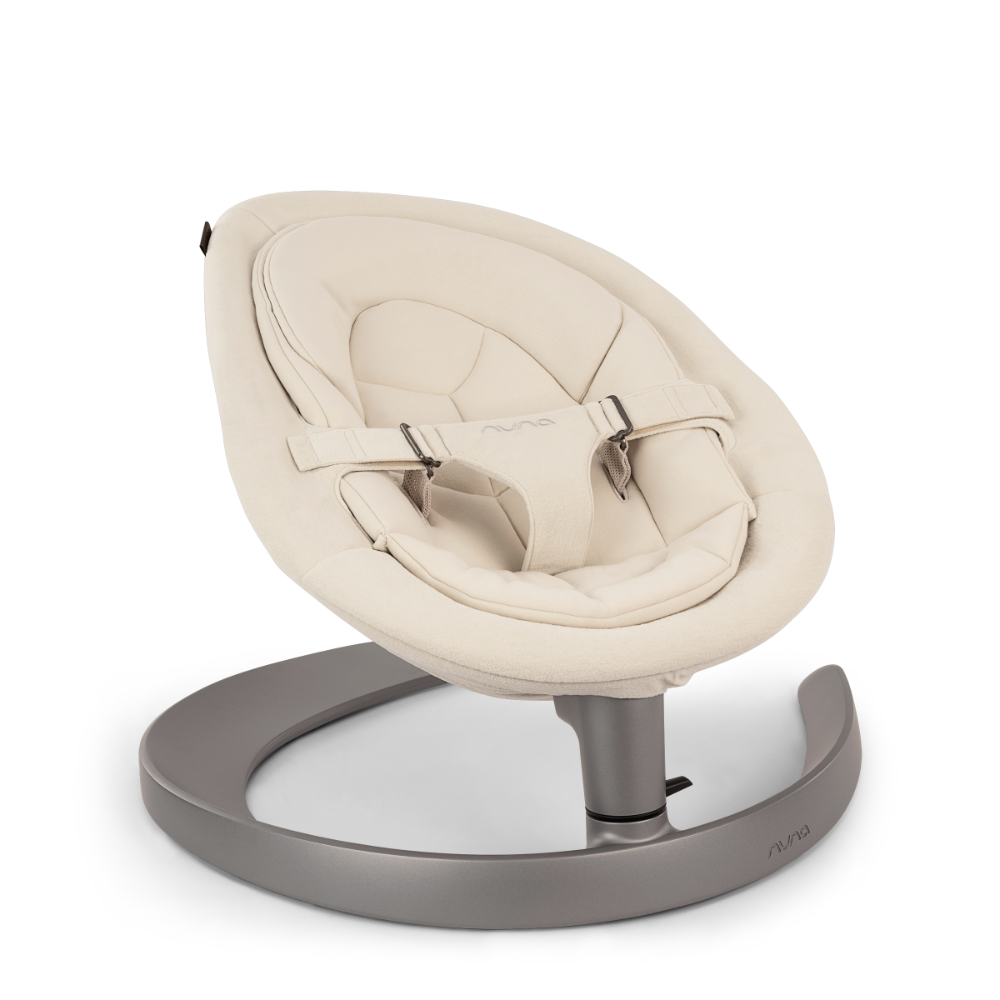 Nuna Leaf Grow Baby Bouncer|Sleek Design|Rock Solid Base with Motion Lock|3 Ergonomic Recline Positions|New Born to 60 kg - Cloud