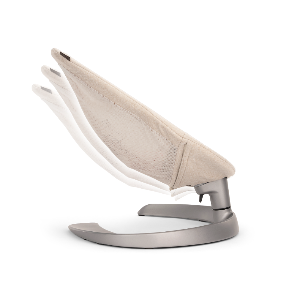 Nuna Leaf Grow Baby Bouncer|Sleek Design|Rock Solid Base with Motion Lock|3 Ergonomic Recline Positions|New Born to 60 kg - Cloud