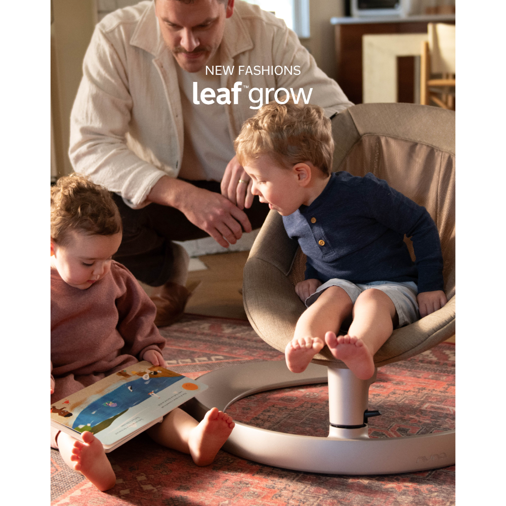 Nuna Leaf Grow Baby Bouncer|Sleek Design|Rock Solid Base with Motion Lock|3 Ergonomic Recline Positions|New Born to 60 kg - Cloud