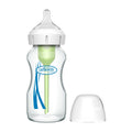 Dr. Brown's Natural Flow Anti-Colic Options+ Wide Neck Glass Baby Bottle, with Level 1 Slow Flow Nipple 270ml