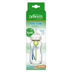 Dr. Brown's Natural Flow Anti-Colic Options+ Wide Neck Glass Baby Bottle, with Level 1 Slow Flow Nipple 270ml