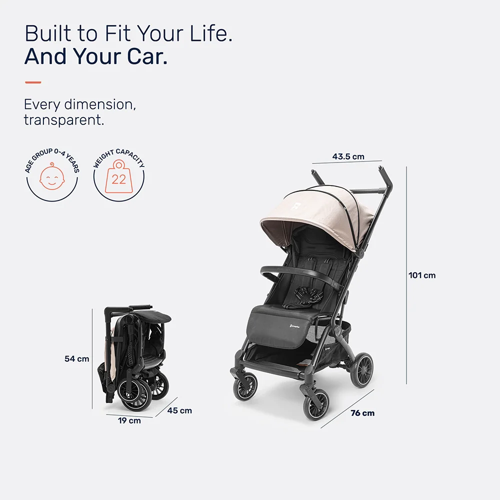 Growgether Golite Baby Stroller with Cabin Ready Architecture | Ultra-Lightweight | 0-4 years