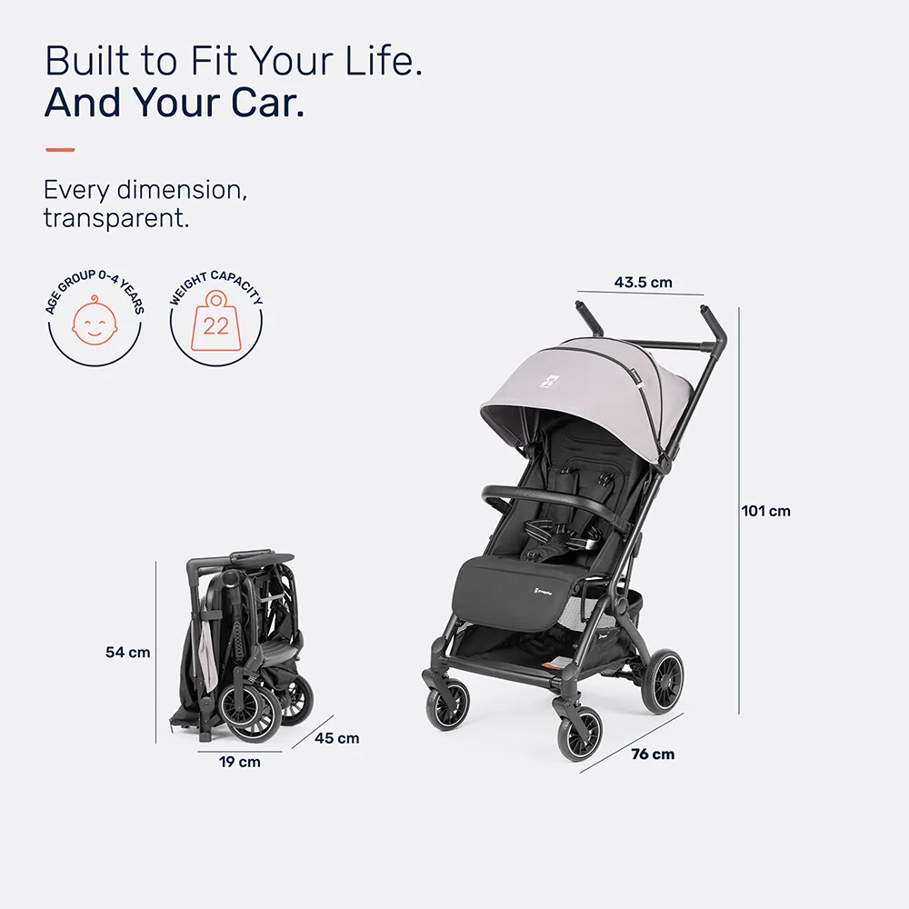 Growgether Golite Baby Stroller with Cabin Ready Architecture | Ultra-Lightweight | 0-4 years