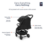 Growgether Velox Baby Stroller for Structured City Stability | Thick Padded Seat, Large Storage & UV-Protected Canopy | 0-4 years