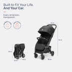 Growgether Velox Baby Stroller for Structured City Stability | Thick Padded Seat, Large Storage & UV-Protected Canopy | 0-4 years