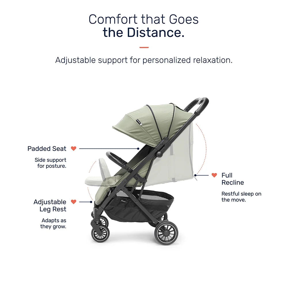 Growgether Velox Baby Stroller for Structured City Stability | Thick Padded Seat, Large Storage & UV-Protected Canopy | 0-4 years