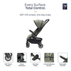 Growgether Velox Baby Stroller for Structured City Stability | Thick Padded Seat, Large Storage & UV-Protected Canopy | 0-4 years