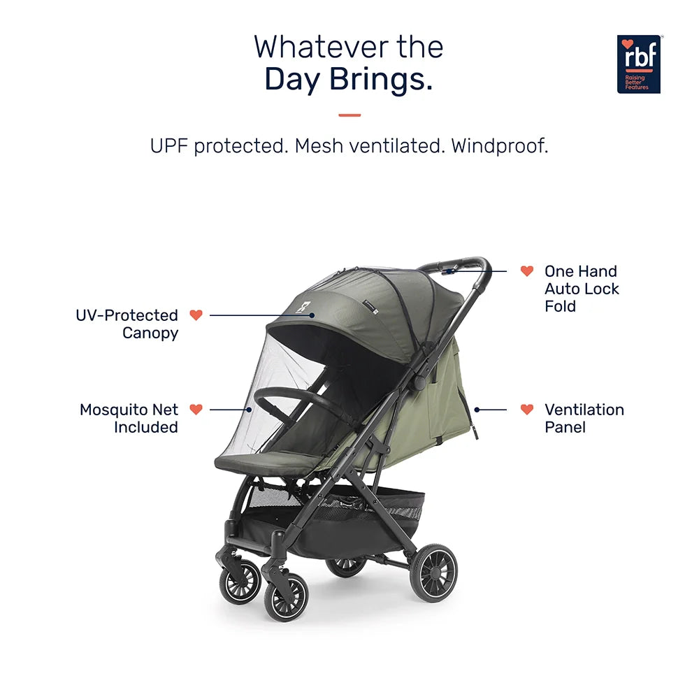 Growgether Velox Baby Stroller for Structured City Stability | Thick Padded Seat, Large Storage & UV-Protected Canopy | 0-4 years