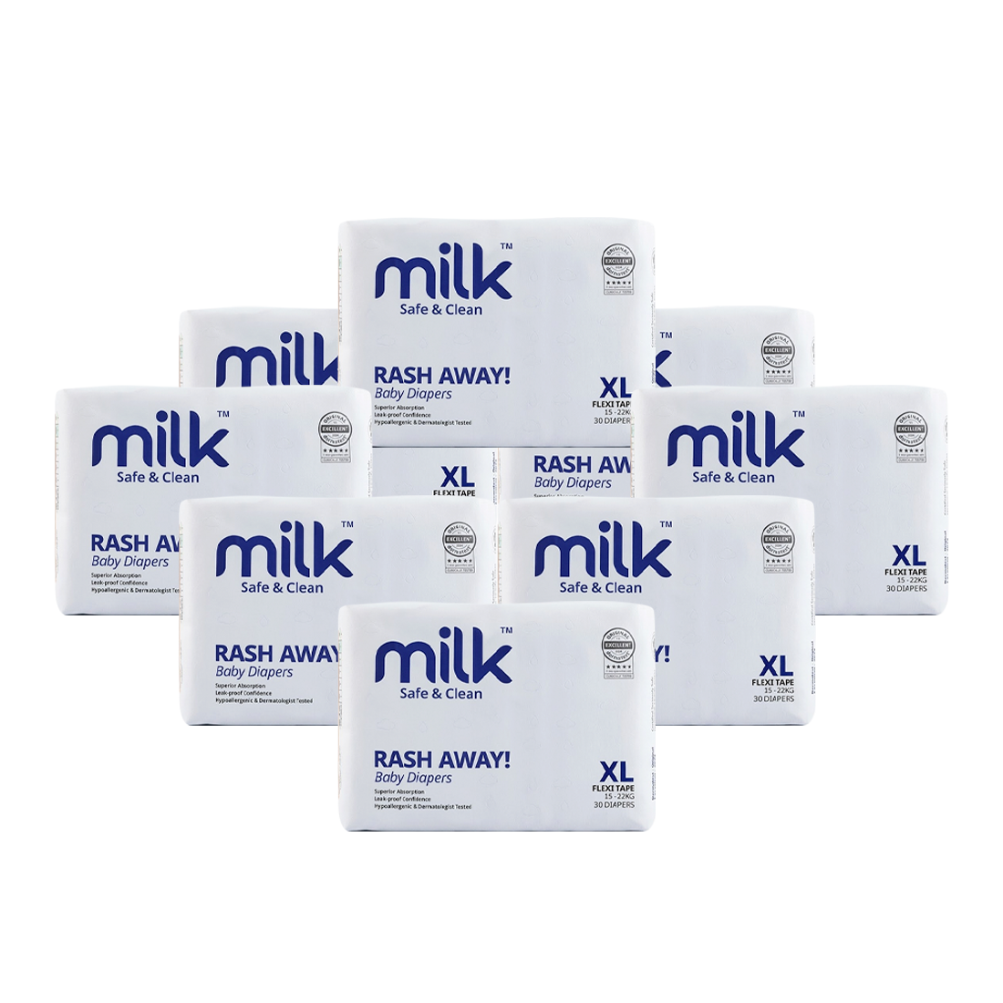 MILK Baby Diaper Flexi Tape Size 5 (XL) (30 pcs) (15-22 kg)