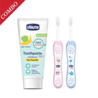 Combo Applebanana Toothpaste 6M to 6Y 50 g & Toothbrush Pink 6M to 36M & Toothbrush Blue 6M to 36M