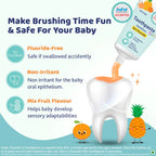 Combo Mixed Fruit Toothpaste 12M to 6Y 50 g & Toothbrush Green 6M to 36M