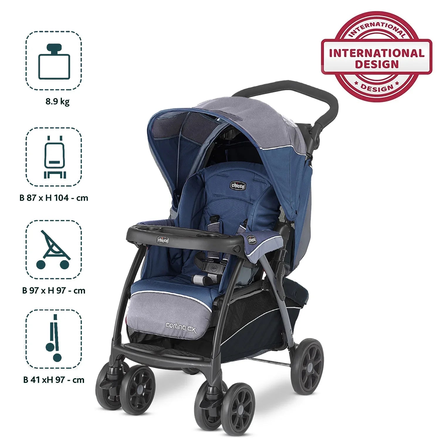 Cortina Cx Baltic Blue Stroller