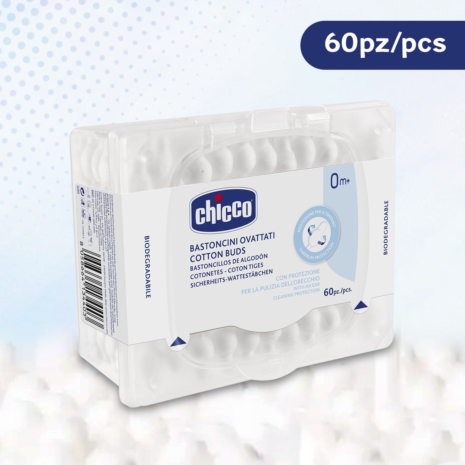 Cotton Buds With Ear Drum Protection 60Pcs