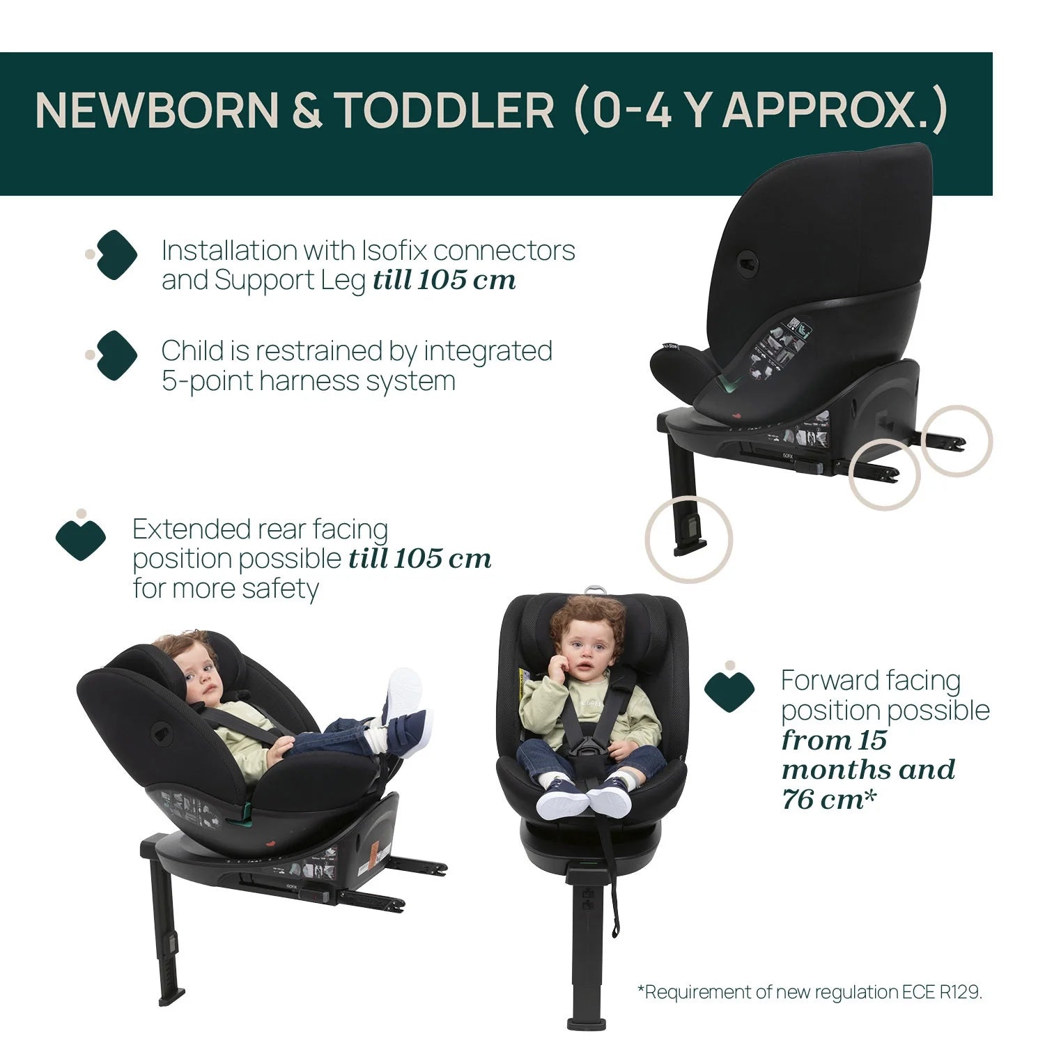 Everone I Size Baby Car Seat Black