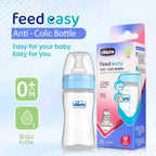 Feed Easy Baby Bottle 125ml Slow Flow 0M+ Blue