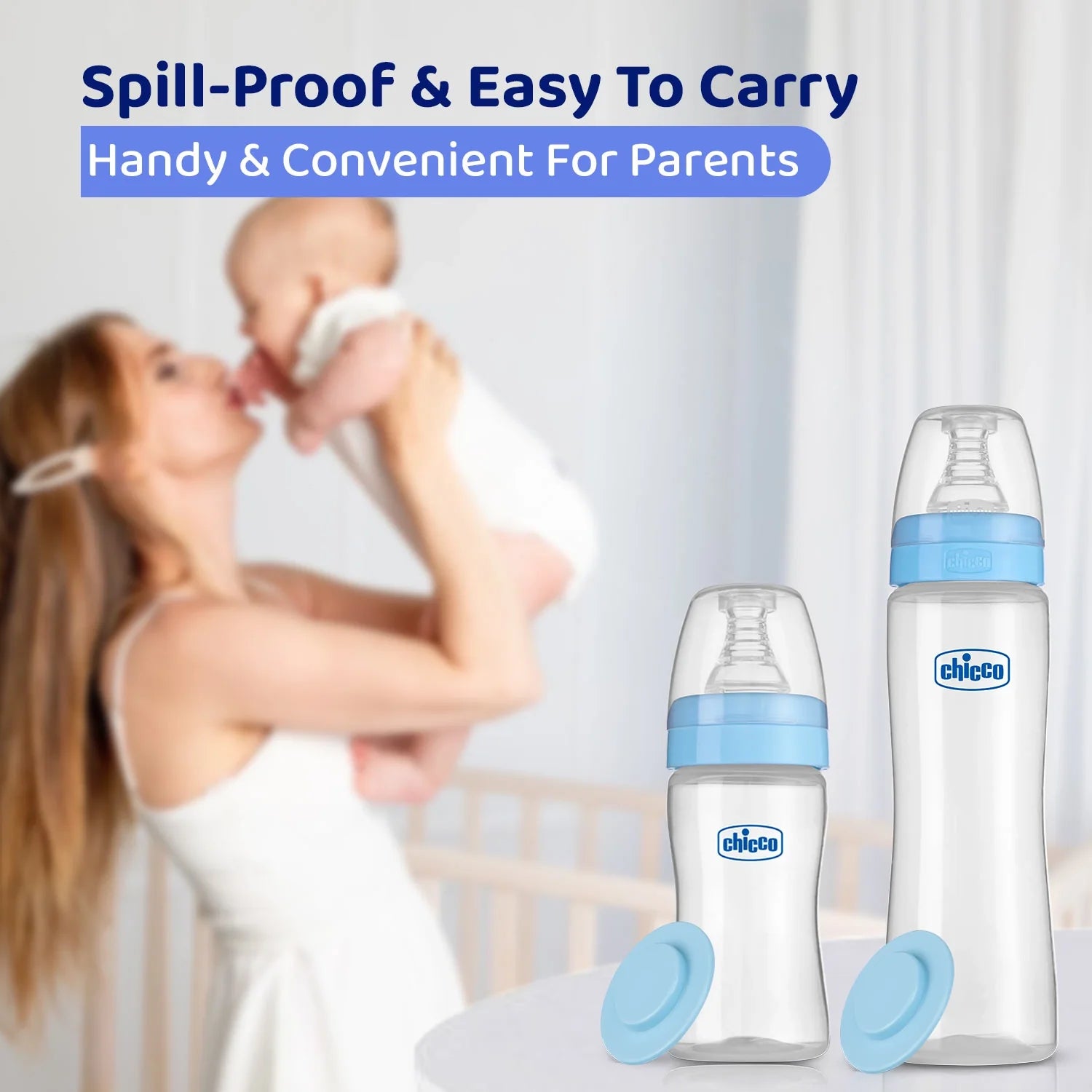 Feed Easy Baby Bottle 125ml Slow Flow 0M+ Blue